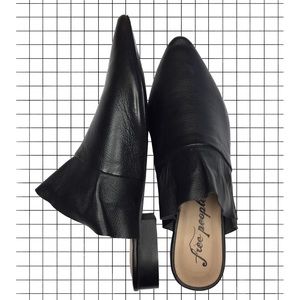 Free People Sienna Mule Pointed Black Loafer Flats